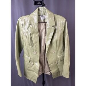 Princess Polly Green Faux Croc Print Jacket Women's Size 0 Statement Piece
